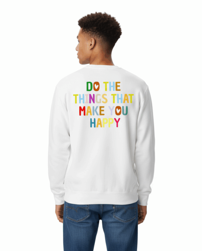 BE HAPPY OFF WHITE